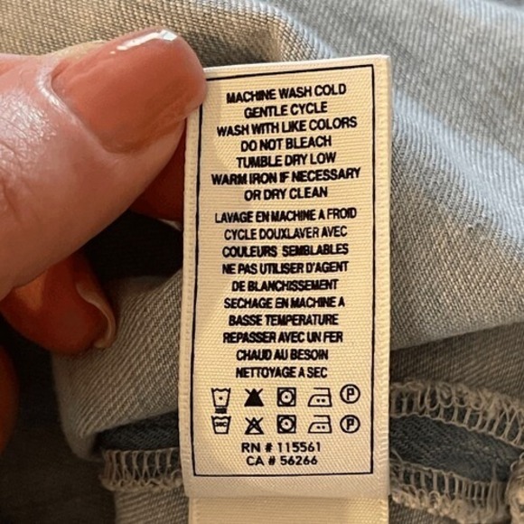 7 For All Mankind Chambray Sleeveless Belted Shirt‎ Dress Light Blue Size S - Picture 10 of 11